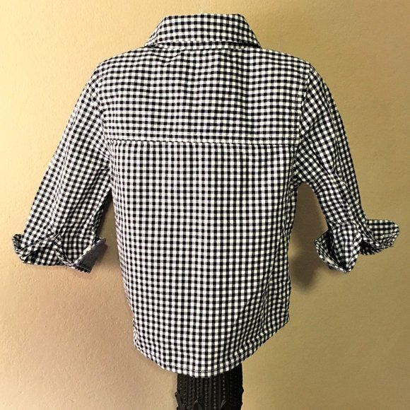 OSHKOSH Button Front Blue Gingham Check Shirt 18M - Picture 9 of 14